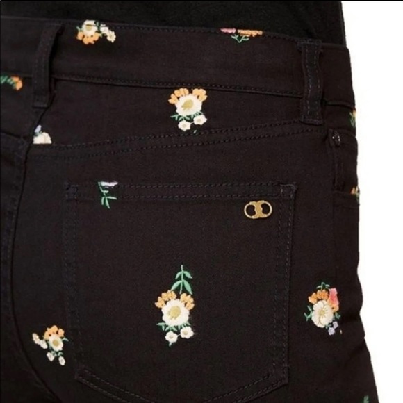 Tory Burch Floral Mid-Rise Straight Leg Jeans M - Picture 4 of 5